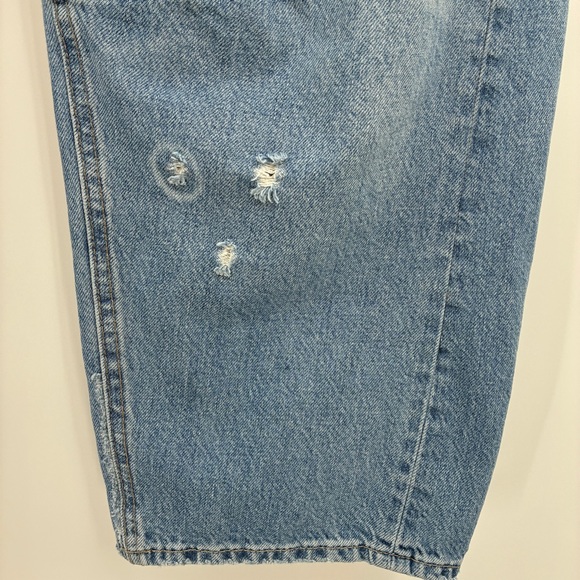 We The Free Moxie Womens Barrel Jeans Patch Distressed Size 33 - Picture 5 of 13